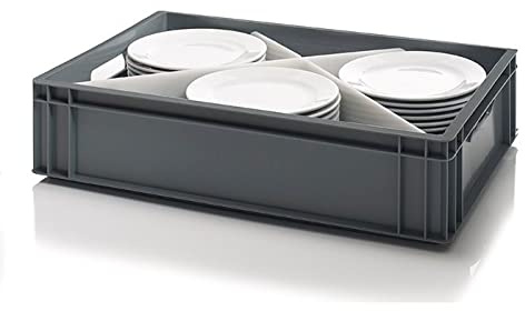 Side Plate Storage Box with Lid | Heavy Duty Plate Storage Container | Max Plate Size: Ø215mm | Catering Plate Storage Crate/Moving Home Storage Boxes for Plates
