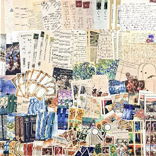 200PCS Vintage Scrapbooking Papier für Art Journaling Bullet alte Zeiten Buchstaben DIY Dekoration Bastelsets Notizbuch Collage Album Ästhetische Bilderrahmen