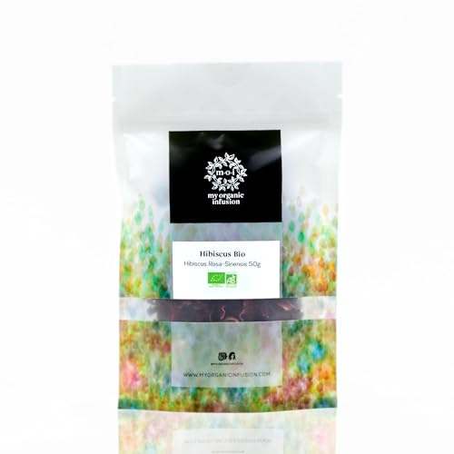 MY ORGANIC INFUSION - Hibiscus Bio En Fleurs Entières - Pour Tisanes Et Infusions - Recettes Maisons - Jus De Bissap - Karkadé - Thé Rouge - Sélection De Premier Choix - Hibiscus Rosa-Sinensis - 50 g