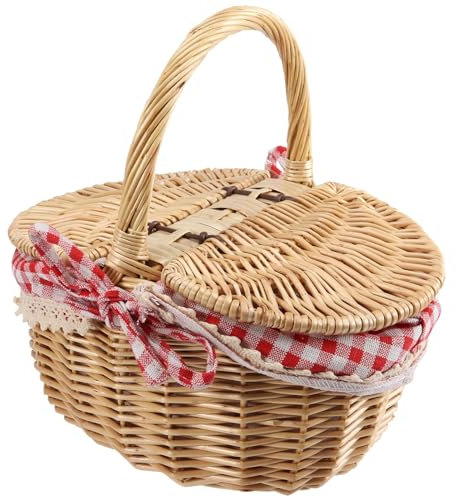 Wicker Picknick Korb Haus mit Deckel und & für Picknicks, Partys und Abende