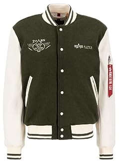 Alpha Industries Varsity Air Force-jacka Collegejacka för män Dark Olive
