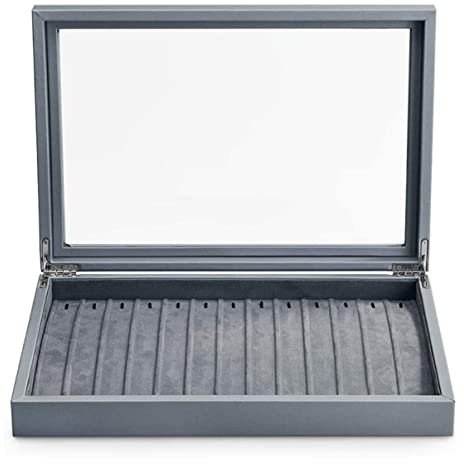 Schmuckkoffer Schmuckkästchen Schmuckkästchen Grau Schmuckvitrine Acryl Schmuckschatulle Organizer Klarfenster Vitrine Mit Großer Kapazität Schmuckaufbewahrung Schmuckkasten ( Blue : Blue , Size : 35*