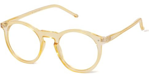 KISS WAVE Brille Herren Damen – Klare Gläser & Blaulichtfilter für PC, TV, Arbeit & Gaming – UV-Schutz – Runde Fassung & Vintage-Design für einen Stilvollen & Lässigen Look