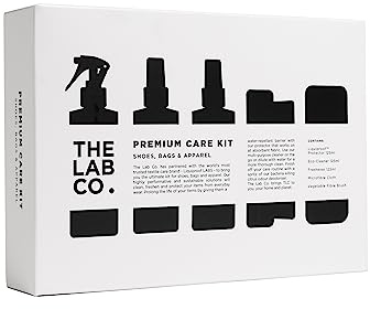 The Lab Co. Sneaker & Shoe Care Kit | Shoe Cleaning Kit with Protector Spray, Eco Cleaner, Fabric Freshener, Brush & Microfibre Cloth | Trainer Care Set for Sneakers, Shoes & Fashion Items