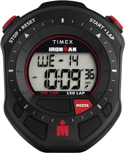 Timex Unisex Ironman Stopwatch 65mm- Digital Dial Black Case, Black, Stopwatch
