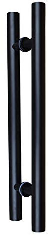 Mattschwarzer Edelstahl-Rundrohr-Schiebetürgriff, Glasrahmentür, Push-Pull-Handlauf, Türbeschläge, Zubehör, 5 Größen (Größe: 120 x 80 cm)