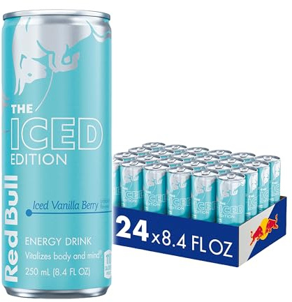 Red Bull Energy Drink, Iced Vanilla Berry, Iced Edition | Enthält Koffein, Taurin, B-Vitamine, Zucker und Wasser, 248 ml, Packung mit 24 Dosen