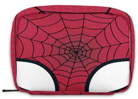 LLCXCSI Kids Toiletry Bag for Boys, Cute Small Red Spider Web Wash Bag for Little Young Boys Waterproof Cosmetic Weekender Bag Toddler Traveling Toiletries