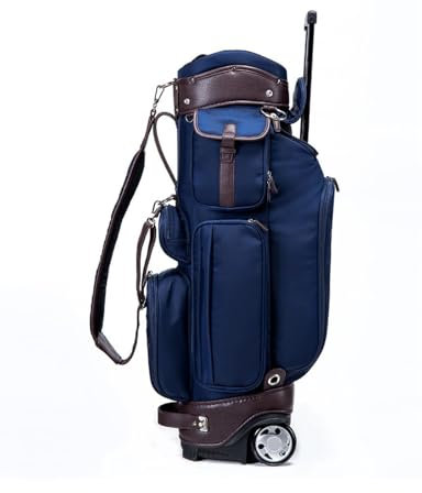 Golftasche, Multifunktionale Golftasche mit Rollen, Leichte Golftasche for Herren, 6-Wege-Unterteilung, rutsch- und verschleißfest, Praktisch und Zugänglich