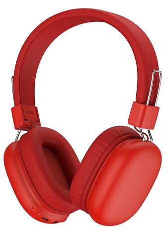 awatrue Cuffie Bluetooth Over Ear Bambini, Cuffie Wireless Bambini con Cable, 60 Ore di Riproduzione, 85/94dB Volume Limited, Pieghevoli Headphones Bluetooth 5.4 per Sport, Viaggio, Studio (Rosso)