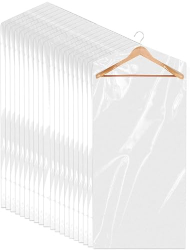 Sacchetti trasparenti per abiti, prodotti per il lavaggio a secco, copriabiti in plastica, per abiti, giacche e camicie, 30 pezzi (60x120 cm)