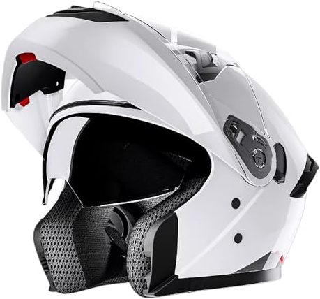 Klapphelm Motorradhelm Jethelm Mopedhelm Helm Für Erwachsene Motorradhelm Klappbar ECE Zertifiziert Mopedhelm Für Herren Damen Mit Sonnenblende E,XXXL(65-66CM)