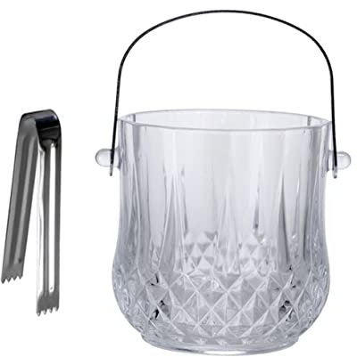 OFFSCH Mehrzweckeimer Mit Griff Transparenter Eimer Für Getränke Eisbehälter Praktischer Eimer Für Bar Und Küche Mehrzweckbecher Aus Glas Für EIS Und Flüssigkeiten