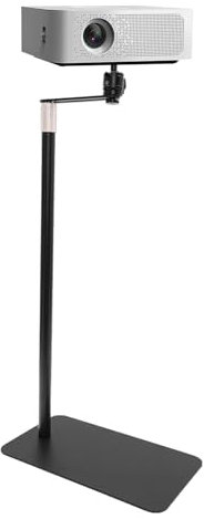 RjcdOPL - Soporte para proyector de pie de metal, giratorio de 360°, altura ajustable de 60 a 120 cm, poco espacio, adecuado para proyectores con dimensiones de 1/4