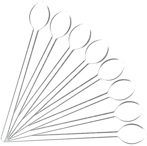 Cabilock 8 Pezzi Cucchiaio Trasparente in Vetro Resistente e Durevole Per Espresso e Dessert Con Manico Ergonomico Facile Da Abbinare Alle Stoviglie Esistenti