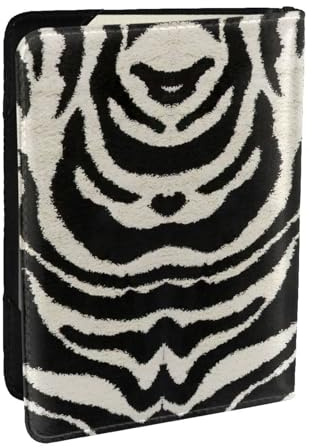 EdWal Reisepasshülle mit Zebra-Tierdruck, Kreditkartenfach, Leder, Reisepasshülle, für Damen, Herren, Familienausweis, Reisen, Schwarz , Einheitsgröße