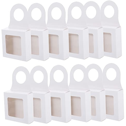 Mikinona 25 Stück Packung Weingeschenkbox aus Papier mit Sichtfenster Faltbar Sicher für Dekorative Zwecke und Outdoor Reise als Display Wahl