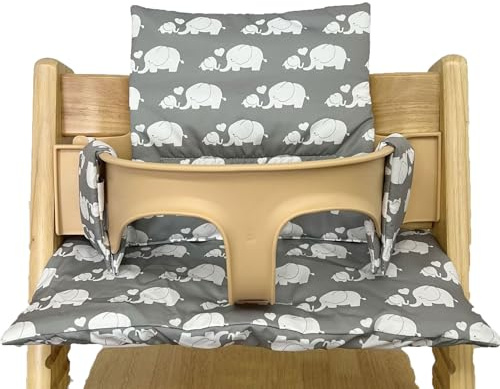 Sitzkissen für Stokke Tripp Trapp Hochstuhl, rutschfest Hochstuhl Sitzkissen Set, Bio-Baumwolle Baby Sitzkissen, Ersatzbezug Bezug Sitzkissen Kissen für Kinderhochstuhl, Babystühle mit Tasche