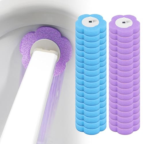 Escobilla de inodoro desechable, desechable con cabezales de repuesto para barra de inodoro, de inodoro con limpiador de limpieza, rellenos de esponja (36 cabezales de repuesto