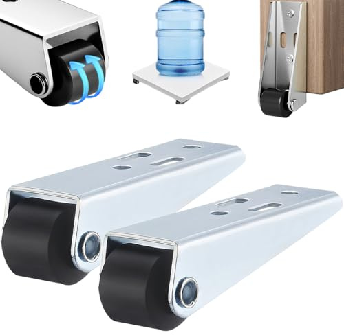 Ruedas giratorias direccionales de movilidad suave, resistentes, fijas, de acero engrosado, con soporte largo, for patas de mesa, móviles, silenciosas y antidesgaste (2 unidades de 0,8 pulgadas)/345