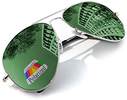 4sold Vintage Retro Polarized Sunglasses for Men Outdoor Sport Ultra-Light Metallic Metal Frame HD Lens Glasses Air Force Unisex UV 400 Protection (Green)