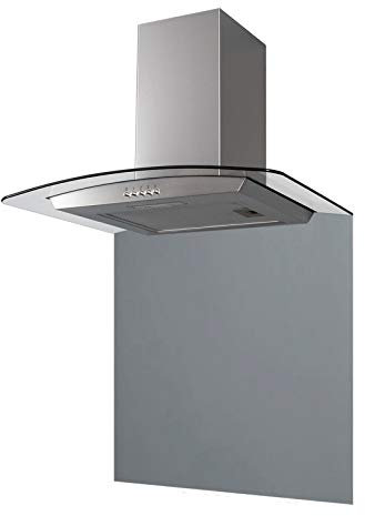 SIA CGH60SS 60cm Stainless Steel Curved Glass Cooker Hood And Glass Splashback