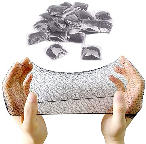 Retine per capelli da 20 pezzi per panino da donna, retine per capelli invisibili con rete elastica (nera)
