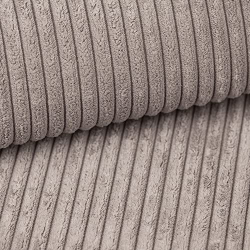 Fabreco CORDSTOFF Meterware POSTON (100 cm x 142 cm) – Gewicht 380 g/m2 – Breitcord Stoff Meterware für Sofa & Stühle – Polsterstoff für Möbelstoff - Möbelstoffe, Dekostoff & Stoffe DIY (Beige)