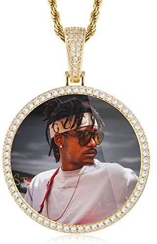 YIMERAIRE Custom Photo Necklace For Men Women Personalised Picture Necklace Pendant Customised Personalised Necklace With Memory Pictures Birthday Gift