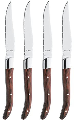 Amefa Retail Royal-Steak-Brown - Couteaux à Steak - (Ensemble de 4)