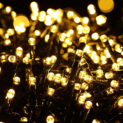 BrizLabs Luces Árbol de Navidad Exterior, 25M 1000 LED Cadena de Luces Interior Blanco Cálido Enchufe 8 Modos Impermeable Luces de Hadas Guirnalda Luces para Fiesta Boda Patio Jardín Casa Decoración