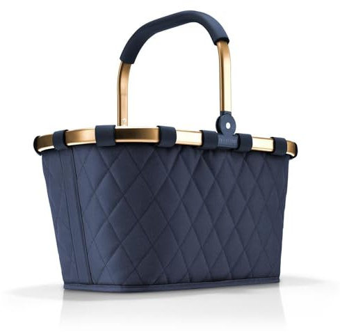 reisenthel carrybag frame rhombus midnight gold – Stabiler Einkaufskorb mit viel Stauraum und praktischer Innentasche – Elegantes und wasserabweisendes Design