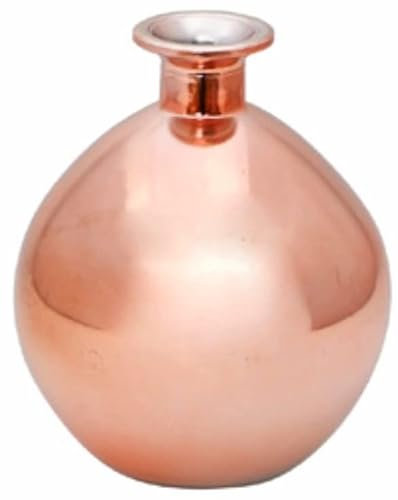 Chaks Vase Boule en Verre ø12,5 x 14,5 cm, métallisé Rose Gold