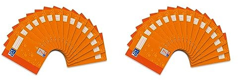 Oxford Schulheft A5, Lineatur 7, 16 Blatt, orange mit Tatzen, 15 Stück (Packung mit 2)