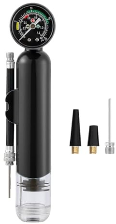 Ballpumpe mit Manometer, Fußballpumpe, Volleyballpumpe, Tragbare, Praktische Mehrzweck Basketballpumpe, Handluftpumpe