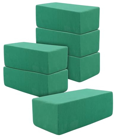 Spetebo Blumen Steckschaum rechteckig 6 Stück je 20 x 10 cm in grün | Steckmasse für Frischblumen, Floristik Nasssteckschaum Blumensteckschaum Steckmoos Steckschwamm Blumenschaum