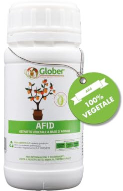 GLOBER Afid Liquido Concentrato 250ml - Antiparassitario Naturale contro Afidi, Aleurodidi e Mosca Bianca