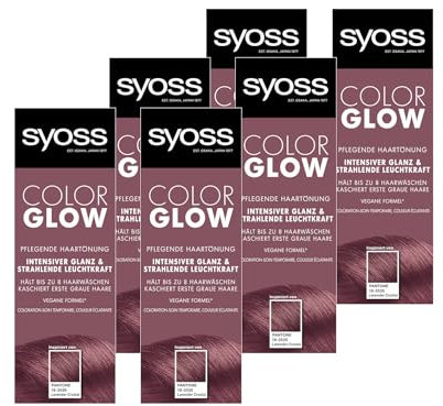 Syoss Color Glow Pflegende Haartönung Lavender Crystal Pantone 18-3530 (6x 100 ml), semi-permanente Coloration für strahlende Farbintensität bis zu 8 Haarwäschen, ohne das Haar zu schädigen