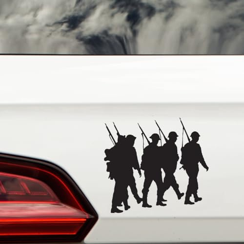 Group of Soldiers Waterproof Decal - Military Sticker - Car Stickers - Laptop Stickers - Mirror Stickers - Caravan Decals (Black)