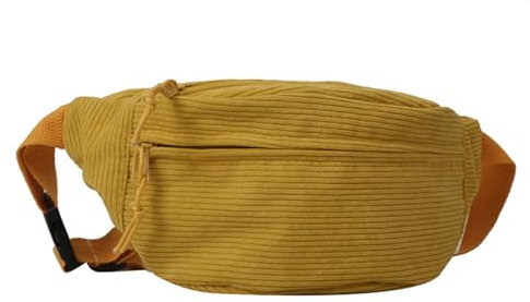 BABYVIVA 2023 Gürteltasche für Damen, Cord-Bauchtasche, großes Fassungsvermögen, einfarbig, Gürteltasche, Brusttasche für Mädchen, vielseitige Umhängetasche (Gelb)