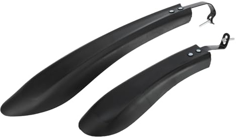 A ABSOPRO Guardabarros de Bicicleta Universal Delantero y Trasero Apto para Bicicletas de 39cm a 62cm Juego Duradero de Guardabarros de Ciclismo de Plástico Negro 1 Juego