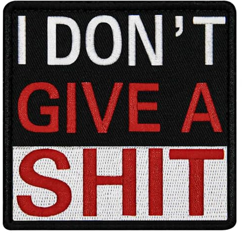 EmbTao I Don't Give A Patch broderad motorcykelbricka fästkrok och ögla emblem