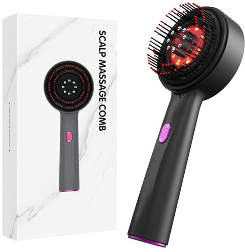 Brosse de massage électrique du cuir chevelu avec applicateur d'huile capillaire - Appareil de massage de la tête 2 en 1 pour une relaxation profonde