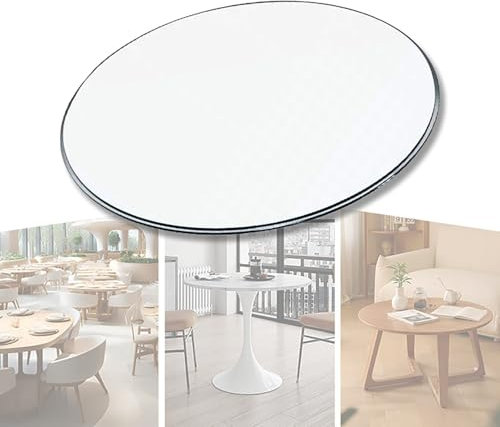 50 60 80 90cm Ersatz Tischplatte aus Gehärtetem Glas, Runde Glasplatte Wetterfest Glasscheibe Dicke 8 mm, Für DIY Table, Esstische, Gartentische(43cm(17inch))