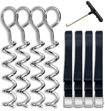 FROMCEO 4Pcs Portatile Cavatappi Forma Trampolino Paletti Tenda Palo Ancoraggi Spirali Ancore A Terra Accessori Tenda Facile da Usare