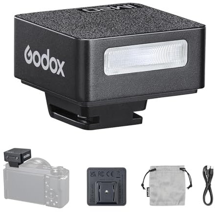Godox iM20 Mini Camera Flash, Built-in Battery, 5 Power Levels, 3s Recycle Times, 440 Full Power Flashes, Manual Flash Compatible with Fuji/Canon/Sony/Nikon//Panasonic/Olympus
