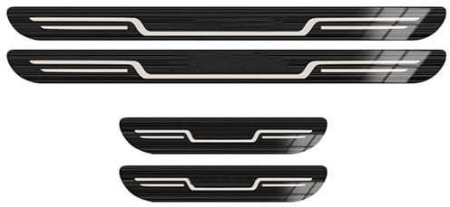 HIPATU 4 Pièces Plaques pour Seuil de Porte de Voiture en Acier Inoxydable pour Ford Kuga 2019-2023, Protection de Seuil de Portière de Voiture Accessoires