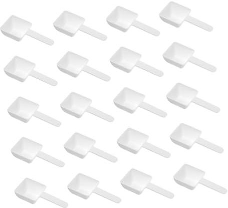 Misurino per Detersivo in Polvere Bianco 40 Pezzi Plastico | Lavaggio a Mano e Lavatrici, Misura 15g, Formato Quadrato 9, 8x4, 6x2, 3cm