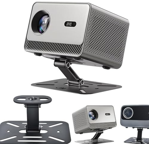 Catekro Projector Bracket Desktop Adjustable Angle Wall-Mounted Projection In The Bedroom Bracket Hanging From The Ceiling Can Be 360 ° Rotation Home Office Portable Folding Stand(black)