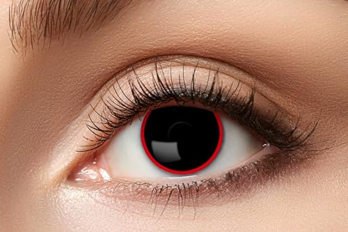 Zoelibat Eyecatcher – Hellraiser – Farbige Wochen-Kontaktlinsen in Rot-Schwarz – Kontaktlinsen ohne Stärke